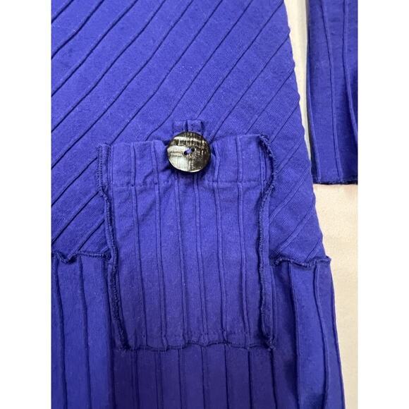 Soft Surroundings Blue Ribbed Cotton Tunic Top Size M - Picture 2 of 9